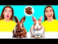 チョコレートの食べ物 vs 本物の食べ物のチャレンジ KiKi Challenge