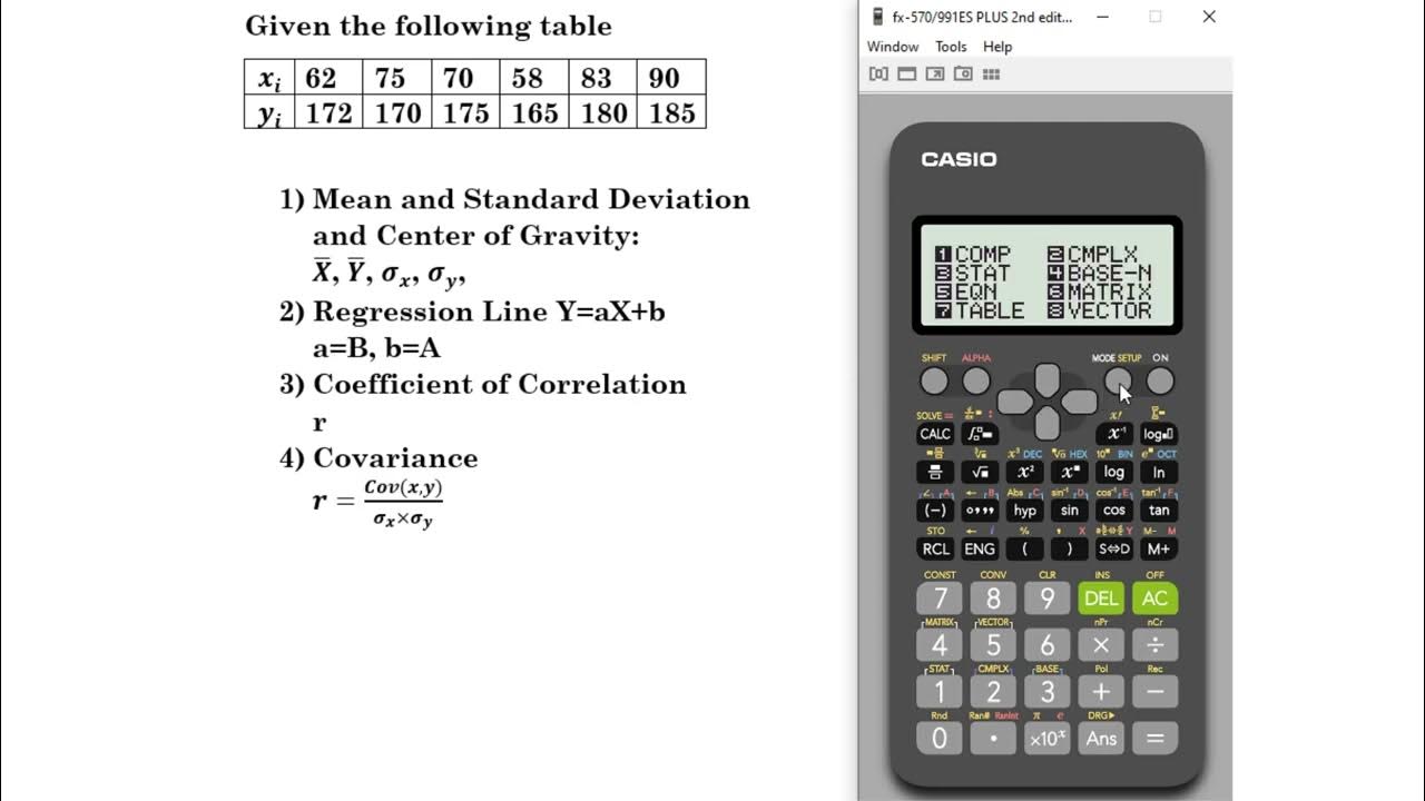 Statistics in Two Variables (Using Calculator) YouTube