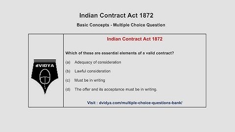 Indian Contract Act – Basic Concepts – Multiple Choice Questions