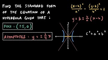 How to Write the Standard Form Equation of a Hyperbola Given the Foci and Asymptotes