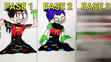 DIBUJO LOS NIVELES DE PODER DE CORRUPTED ROBIN PIBBY |DRAWING CORRUPTED ROBIN PIBBY FNF CHARACTERS