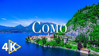 FLYING OVER LAKE COMO (4K UHD)  Soothing Music Along With Beautiful Nature Video