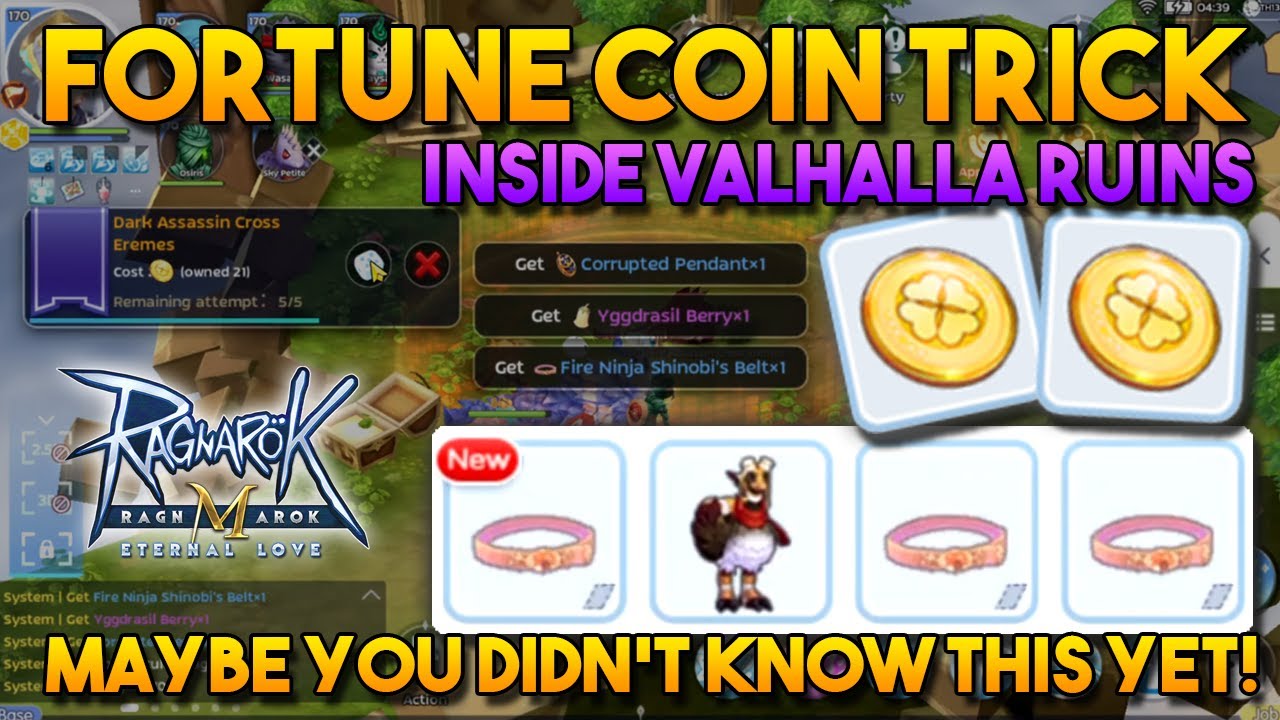 FORTUNE COIN TRICK INSIDE VALHALLA RUINS - RAGNAROK MOBILE