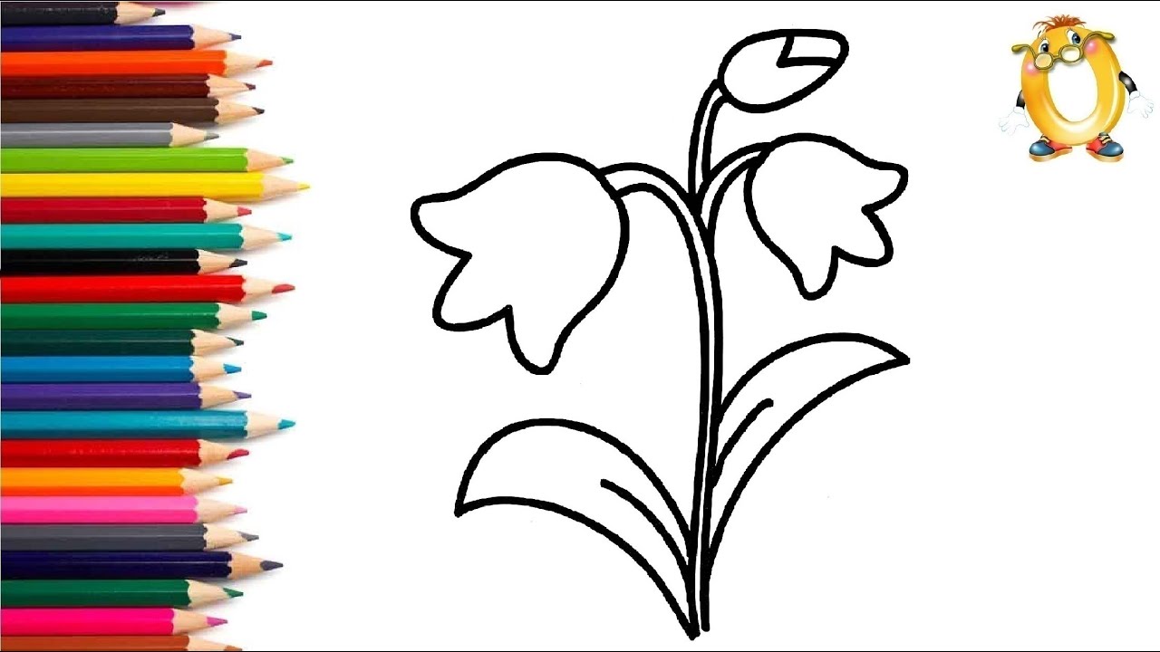 Колокольчик цветок контурный рисунок (60 фото) » Рисунки для срисовки и не только