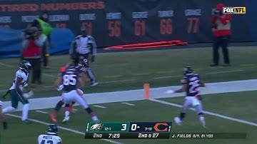 JUSTIN FIELDS UNREAL RUN VS EAGLES (Touchdown Called Back) | Eagles vs Bears Highlights