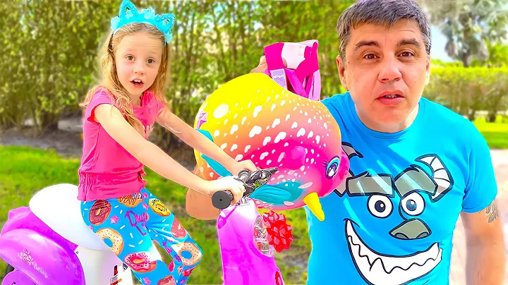 Nastya learns how to ride a bike. Useful stories for children.