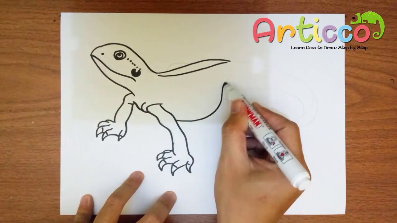 How to Draw a Lizard Step by Step for Kids - YouTube