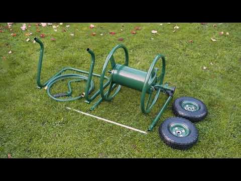 HydroSure 150m Heavy Duty Hose Reel Pull Cart With Swivel Wheels