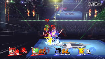 down air crazy yoshi mario - super smash bros Wii u