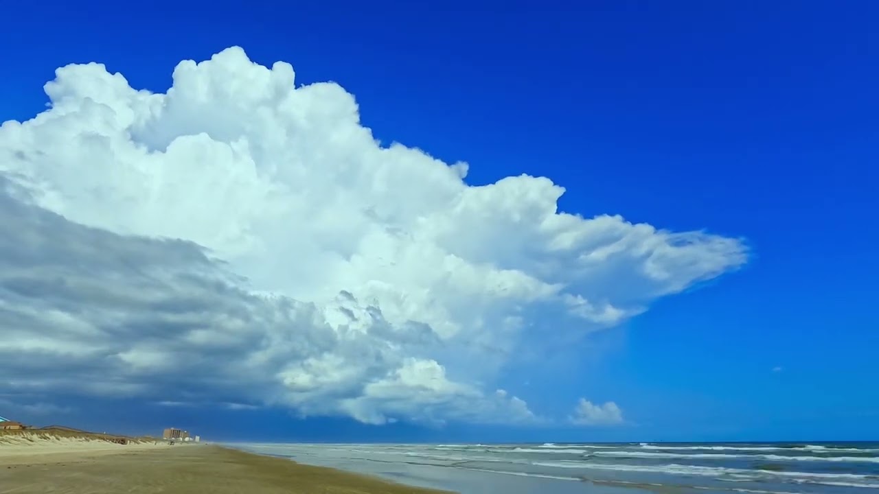 Timelapse of storm moving offshore over Port Aransas, TX.
