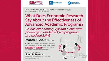 Public lecture by Prof. Scott Imberman: About the Effectiveness of Advanced Academic Programs