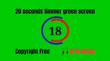 20 Seconds countdown timer green screen  with Beep Sound effect video - Copyright free