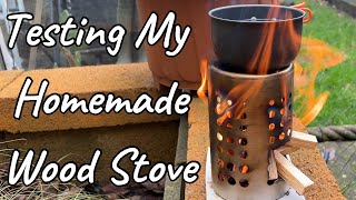 Testing My Homemade Wood Stove   Outdoors On A Budget