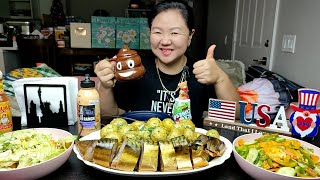 видео: МУКБАНГ Копчёная СКУМБРИЯ с КАРТОШЕЧКОЙ, Чесноком, Укропом и Сливочным Маслом Салат ЦЕЗАРЬ и Обычный картинка: МУКБАНГ Копчёная СКУМБРИЯ с КАРТОШЕЧКОЙ, Чесноком, Укропом и Сливочным Маслом Салат ЦЕЗАРЬ и Обычный
