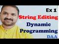 String Editing Using Dynamic Programming || Minimum Edit distance || Design & Analysis of Algorithms