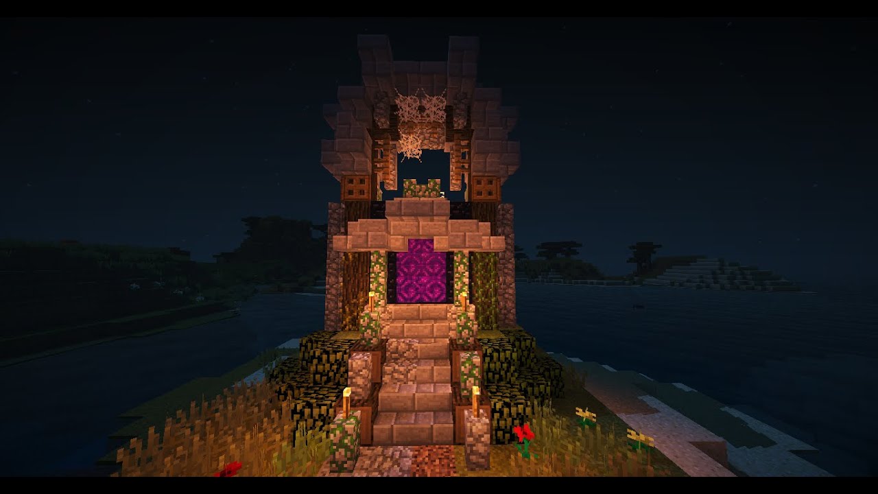 simple decoration for nether portal (but failed)(Minecraft) - YouTube