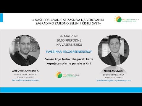 Webinar: Zamke koje treba izbegavati kada kupujete solarne panele u Kini