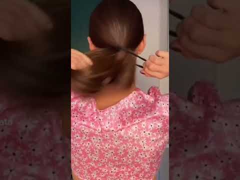 Как сделать самой пучок на длинных волосах