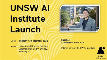 UNSW AI Institute Launch - Introduction by A/Prof Haris Aziz