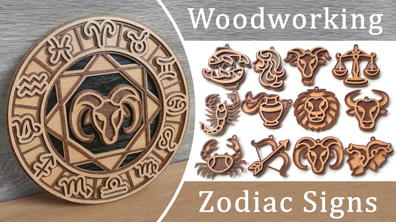 Zodiac signs - pattern for scroll saw, laser cutting, cnc, cricut - YouTube