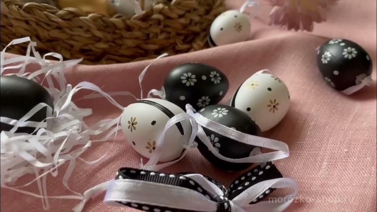 Декоративные пасхальные яйца ЗОЛОТЫЕ МОТИВЫ, пластик, 4 см, 24 шт ...