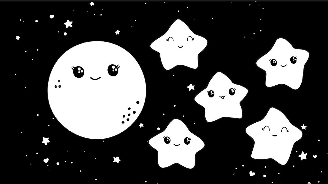 Moon and Stars | Baby Sleep Music | Sensory Calming High Contrast Mozart Brahms piano lullaby