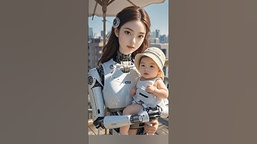 🤖💕 Beautiful Female Robot Holding a Baby with Care! #AI #RobotMom #robots