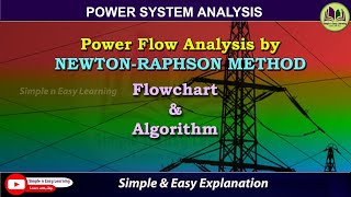 Newton Raphson Method Flowchart Algorithm | Power flow Analysis | Power System Analysis | NR method