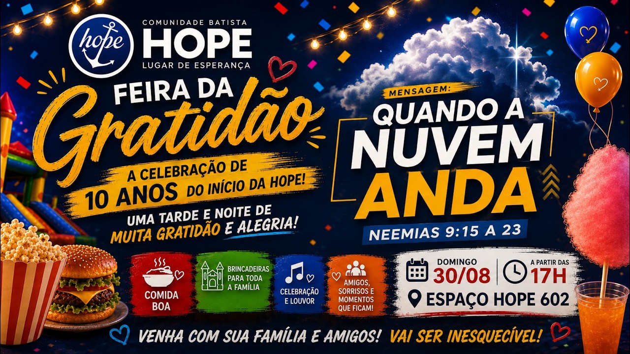 AO VIVO | QUANDO A NUVEM ANDA | Neemias 9: 15 a 23 | Ce… — Transcript