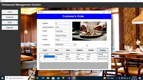 Restaurant Management System Using C#.Net