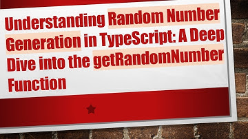 Understanding Random Number Generation in TypeScript: A Deep Dive into the getRandomNumber Function