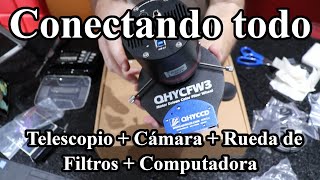 Connecting telescope, camera, and filter wheel