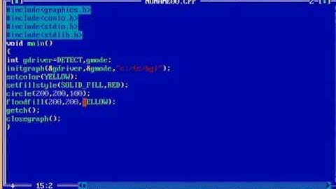 How to fill colour in a region in C++ | How To make a circlc in c++ | C/C++  Circle