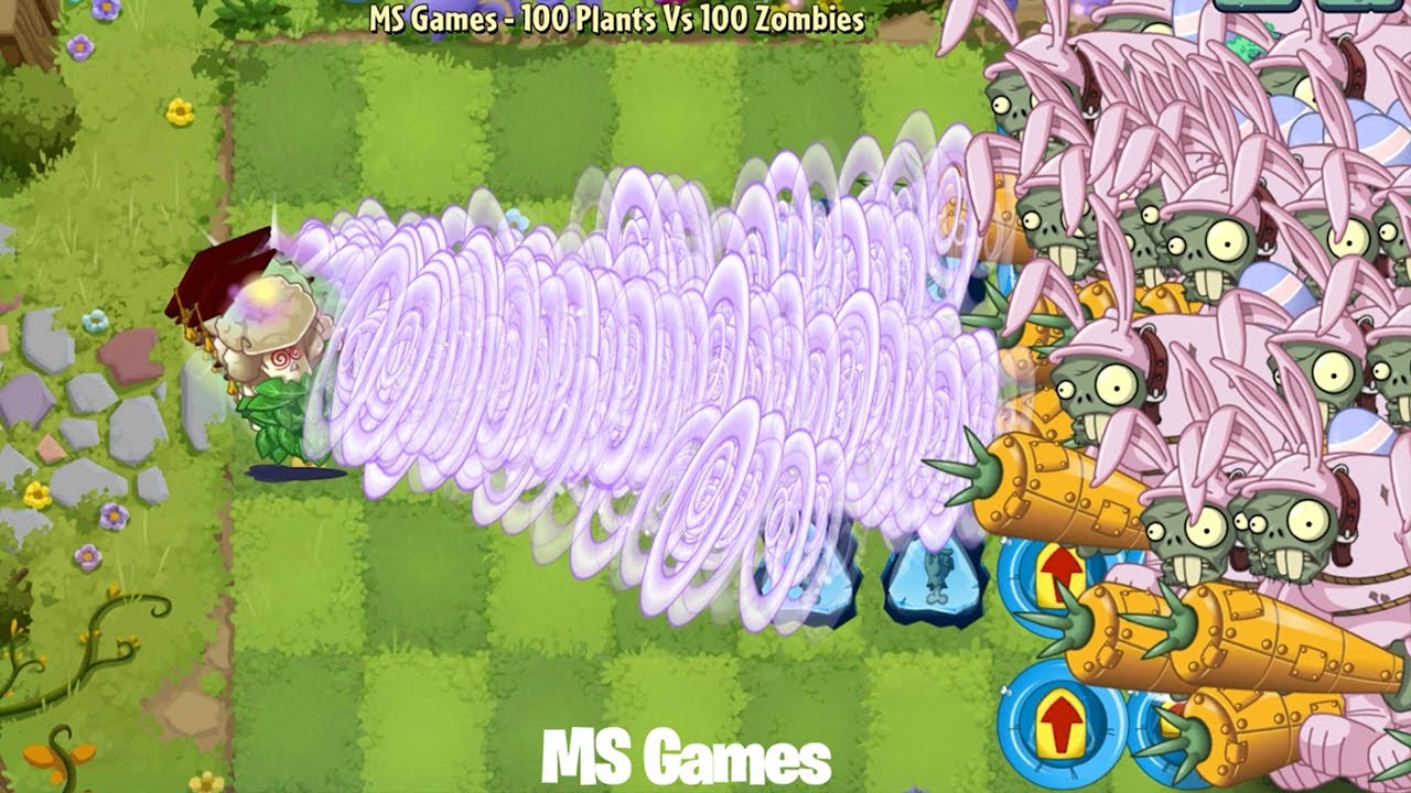 How many plants can defeat 100 Spring Gargantuar Zombies in Plants Vs