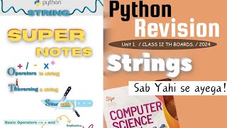 Python String Class 12th | One shot🔥 with Examples | Boards 2023-24 Profile