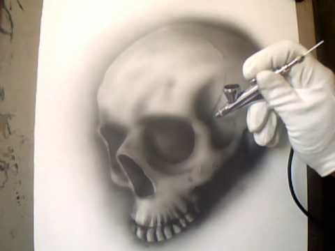  Airbrush  for beginners  how to airbrush  a skull YouTube