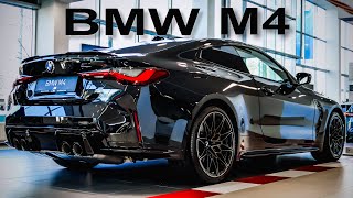 2024 BMW M4 Competition Saphire Black with M Carbon seats. Exterior and interior in details.