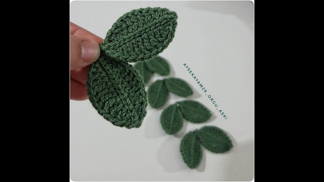 Tığ işi örgü yaprak yapımı...