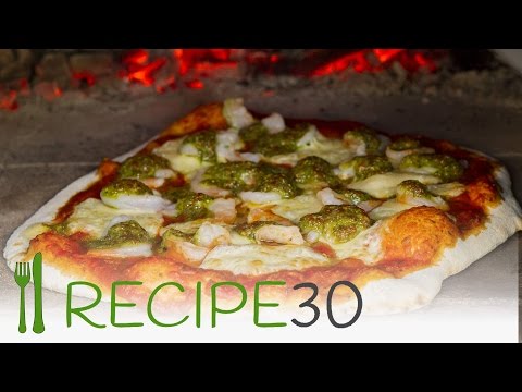 Prawn Shrimp pizza recipe in wood fired oven