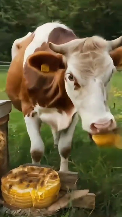 sapi memakan madu #shots #sapilucu #sapigemuk