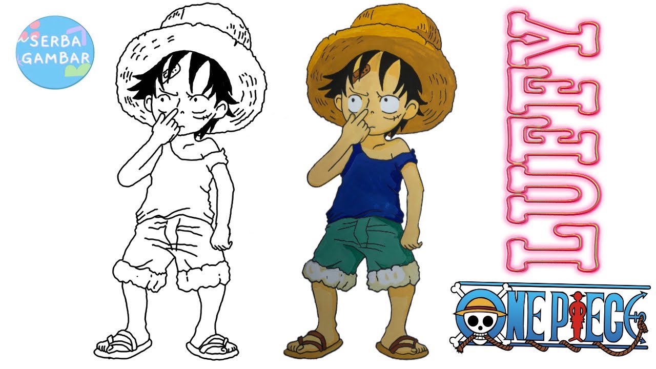 Drawing LUFFY | ONE PIECE CHARACTER | HOW TO DRAW AND PAINT LUFFY ...