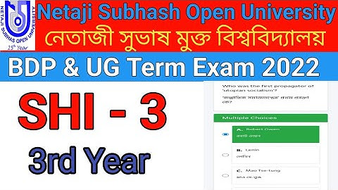 NSOU BDP & UG 3rd year SHI 3 Online Final Exam 2022 || SHI - 3