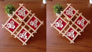 Unique Wall Hanging Craft | Best Of Waste icecream sticks and Cardboard | Home Decoration Ideas