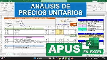 ANALISIS DE PRECIOS UNITARIOS EN EXCEL: Explicación de APUS en 5 minutos