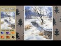 Without Sketch Landscape Watercolor - Winter Images (color mixing, Arches) NAMIL ART