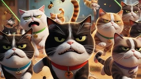 Meow Meow Crew (Official Music Video) - Grumpy Cat | AI Tools #shorts #cat