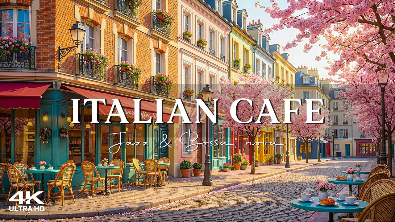 Spring Jazz at Italian Outdoor Cafe 🌸 Uplifting Bossa Nova & Jazz Music for Happy Day