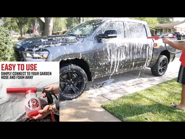 Adam's Premium Foam Gun works with your hose no power washer