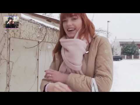 New Public Agency With Russian Woman who is freezing with snow #youtubeshorts