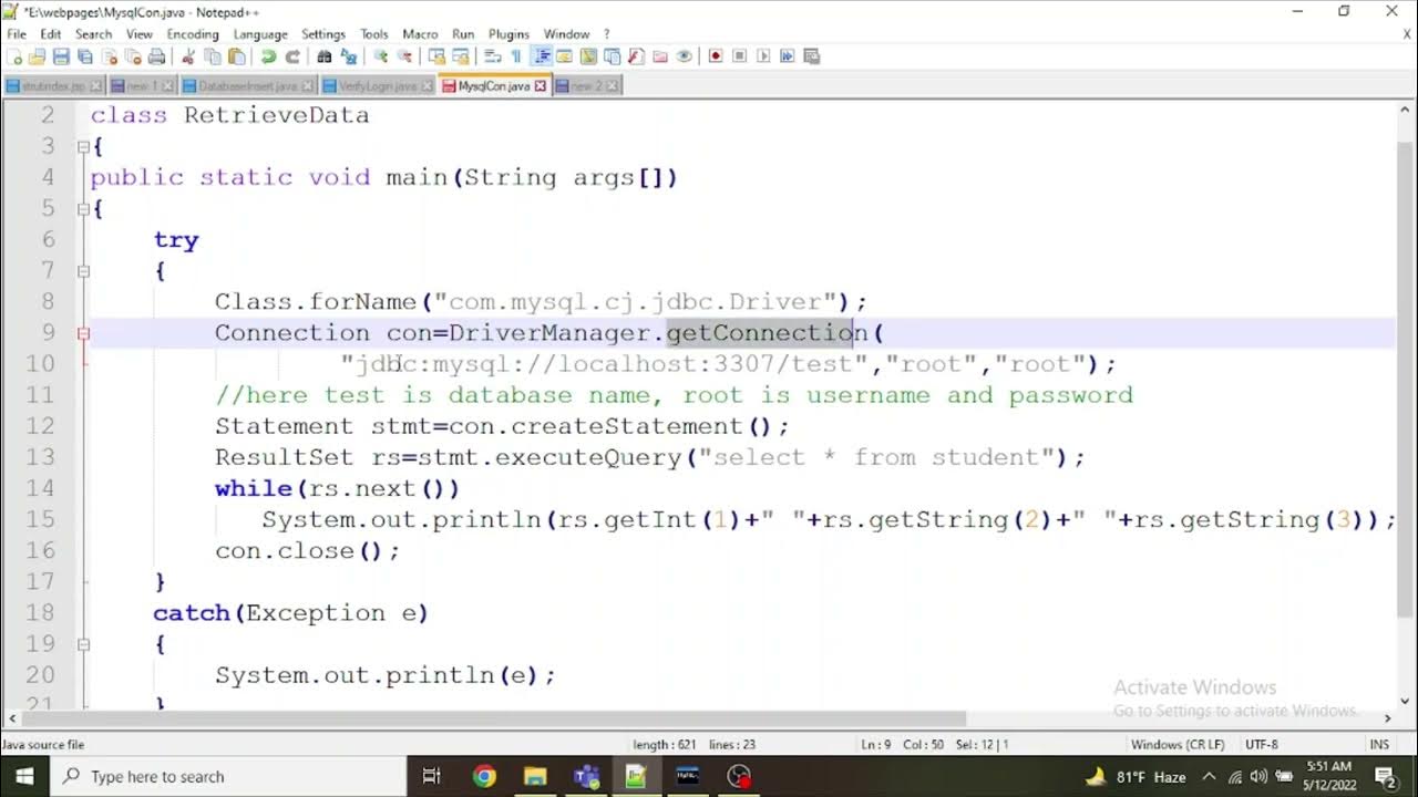 Retrieve Data from MySQL database using Java - YouTube